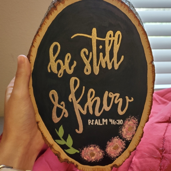 HP!❤Beautiful Custom Handletter Sign On Wood Slice - Picture 1 of 2